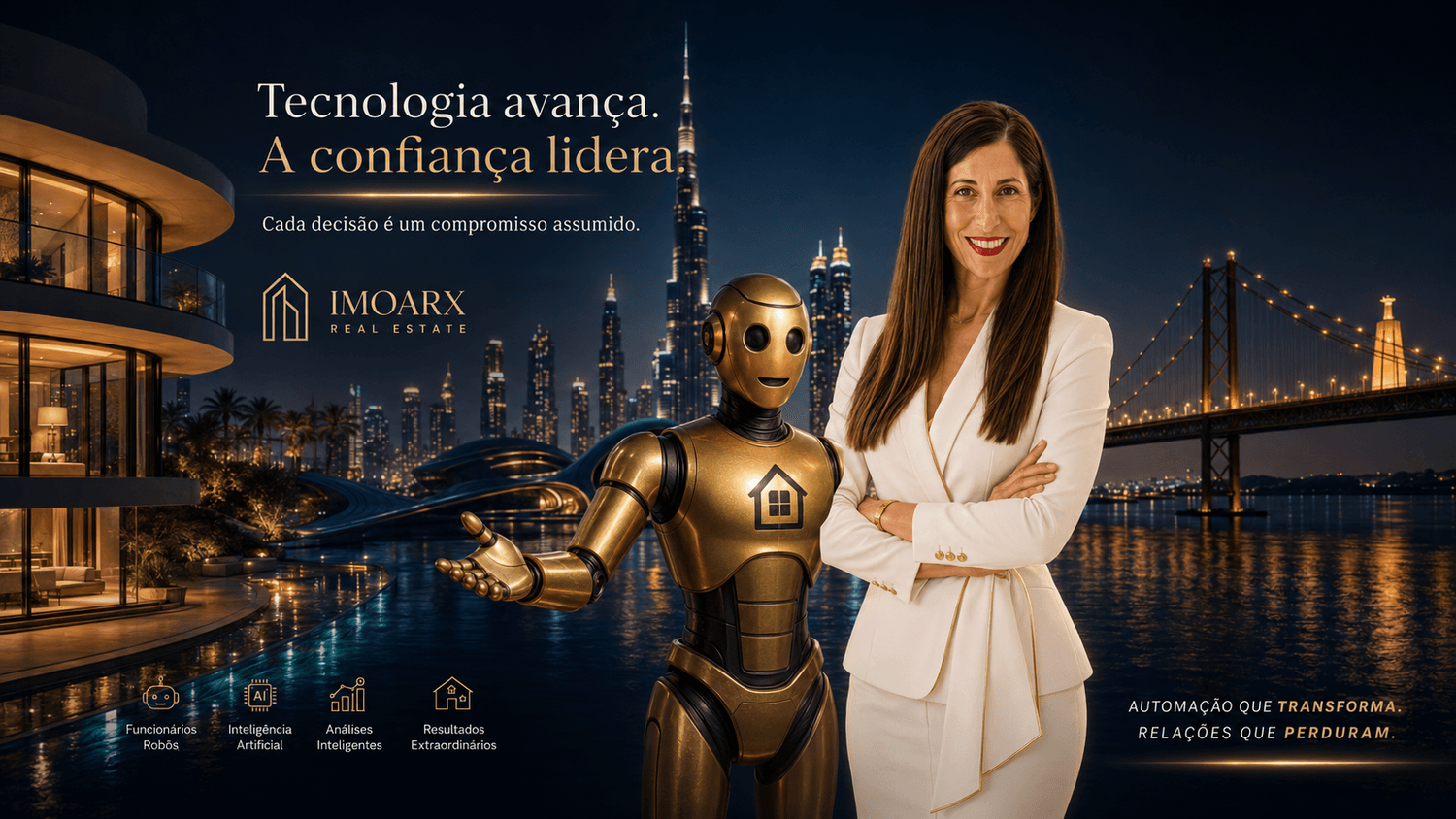 IMOARX Real Estate — Tecnologia avança, a confiança lidera. Automação que transforma, relações que perduram.